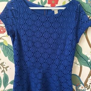 Banana Republic Peplum Top - Cerulean